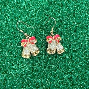 Avon Red and Gold Holiday Bell Earrings